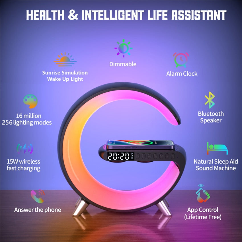G LED MULTIFUNCTIONAL LIGHT WIRELESS CHARGER ALARM