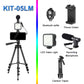 PHONE VLOGGING KIT WITH TRIPOD, REMOTE, LED LIGHT AND MICROPHONE