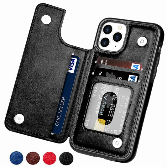 LEATHER BUSINESS WALLET PHONE CASE WITH MAGNETIC SNAP CLOSURE