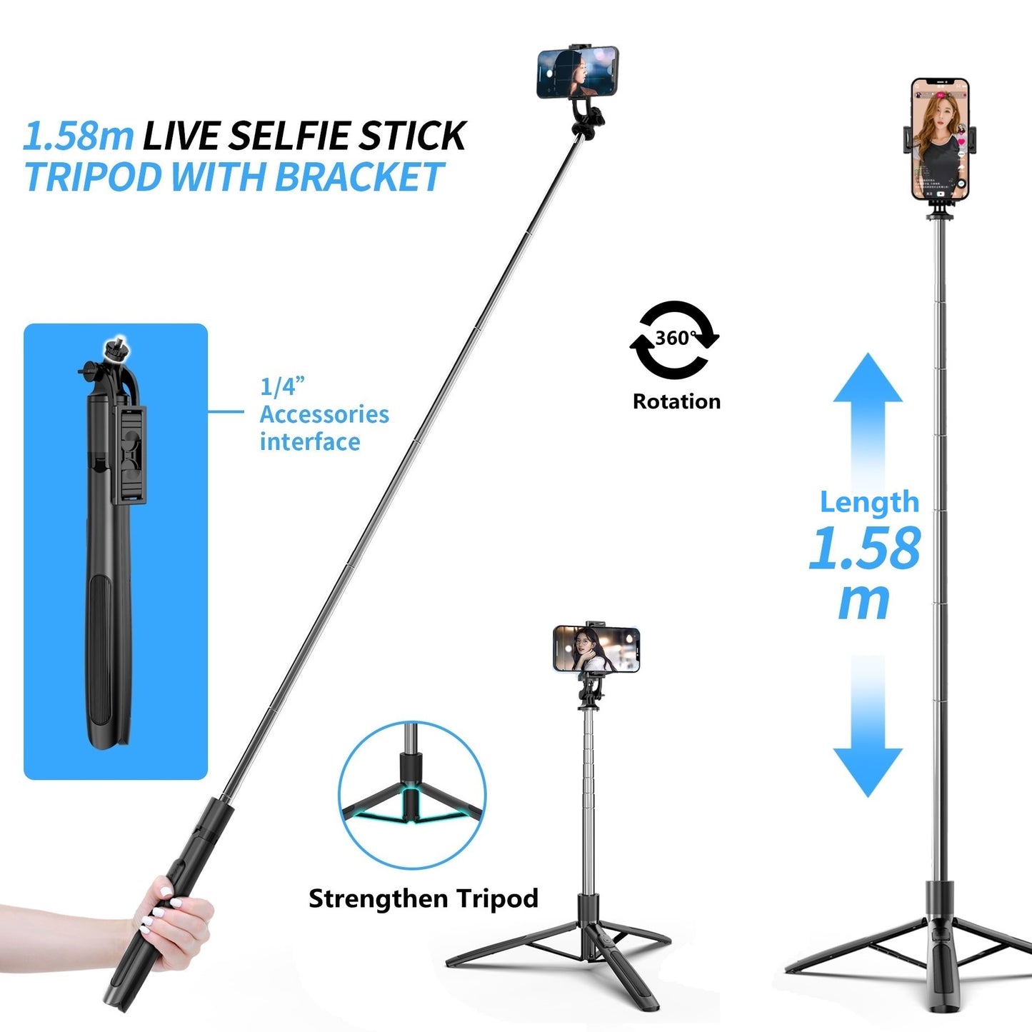 FILL LIGHT WIRELESS SELFIE STICK